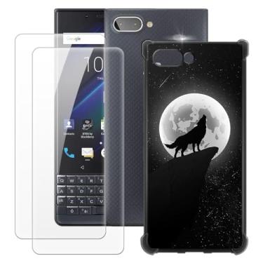 Imagem de MILEGOO Capa para BlackBerry Key 2 LE + 2 peças protetoras de tela de vidro temperado, capa ultrafina de silicone TPU macio à prova de choque para BlackBerry Athena (4,5 polegadas)