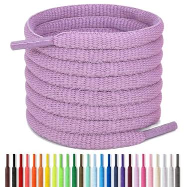 Imagem de Handshop Cadarços atléticos ovais de 1/4" 60-182 cm em 22 cores meio redondas, Roxo lilás, 37 inch (94cm)