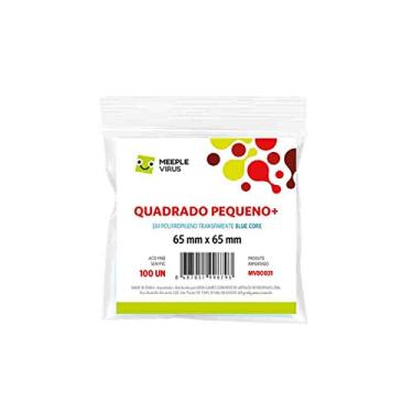 Imagem de Sleeves Quadrado Pequeno + 65 x 65 mm Blue Core - Meeple Virus (Grok Games)