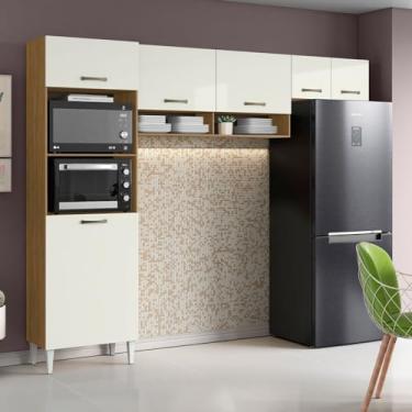 Imagem de Cozinha Compacta Atenas 6 Portas 4 Prateleiras Atacama/Off White - Aramóveis