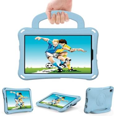 Imagem de Capa infantil compatível com Samsung Galaxy Tab A9 de 8,7 polegadas SM-X110/X115/X117, compatível com Samsung Tab A9 capa protetora para crianças, capa leve para tablet à prova de choque(Light blue)