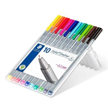 Imagem de Caneta triplus fineliner contendo 10 Cores - STAEDTLER