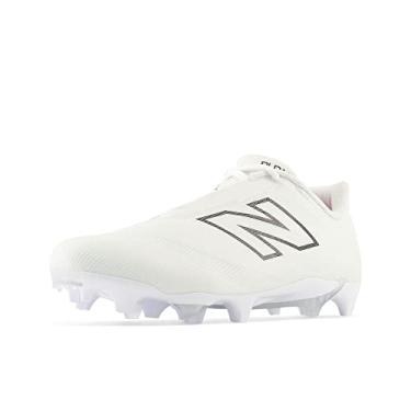 Imagem de New Balance Sapato de lacrosse unissex Burnx4, Matéria branca/cinza, 7 Wide Women/5.5 Men