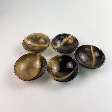 Imagem de Waillynice Chifre de boi gua Sha Bowl ingredientes da xícara de chá tigela pequena taça de vinho produtos de chifre de boi gua sha ferramentas auxiliares (tigela de flor preta de 8,5 cm)