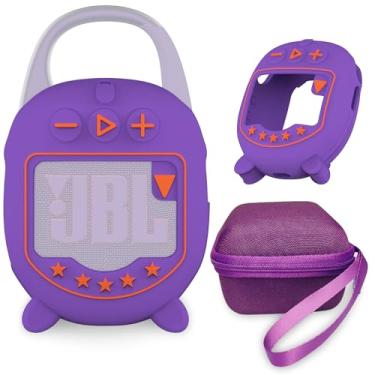 Imagem de JCHPINE Capa rígida e capa de silicone para acessórios de alto-falante Bluetooth ultra portátil JBL Clip 5, capa de silicone macio para alto-falante JBL Clip 5 (roxo)