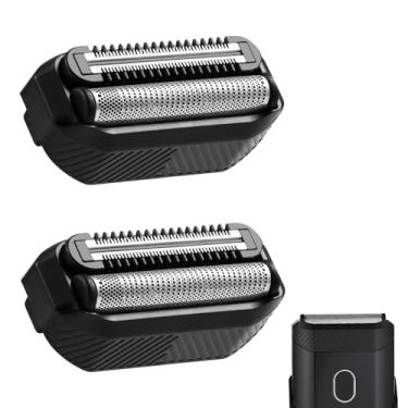 Imagem de Lâmina de substituição compatível com MANSCAPED The Handyman, lâminas de alumínio para cuidados faciais masculinos portáteis (pacote com 2)