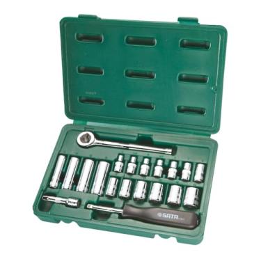 Imagem de SATA ST09522 Conjunto de soquete métrico de 1/4 pol. de 6 pontos, 20 peças