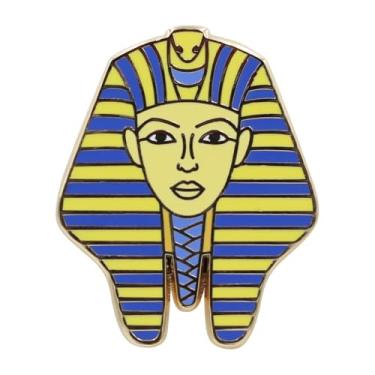 Imagem de Broche de máscara King Tut - Broche esmaltado de egiptologia histórica, Esmalte, Sem Pedra Preciosa