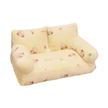 Imagem de Generic Pet Sofá Cama Filhote Cama Dormir Todas As Estações Antiderrapante Base Pequeno Cachorro Sofá Canil Pet Sofá para Gatinhos Gatos Internos Todas As, L Yellow