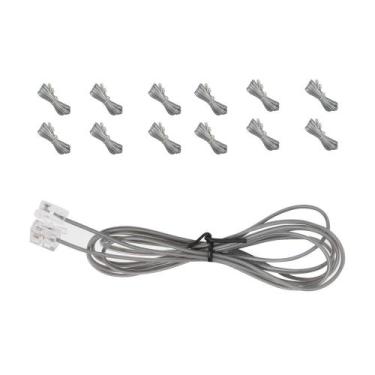 Imagem de Fio Cabo Telefonico RJ11 1 Metro e 60cm Kit 50 uni Telefone Fixo Fax R