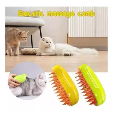 Imagem de Escova Lava Pelo Pet 3 Em 1 Vaporizador Tira Pelos Massageia - Pet bru