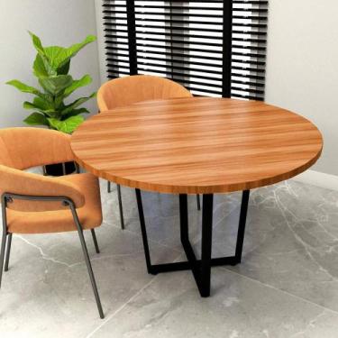 Imagem de Mesa de Reunião Industrial Preto Freijó 110cm Pé em Metal F5 - F5 Offi