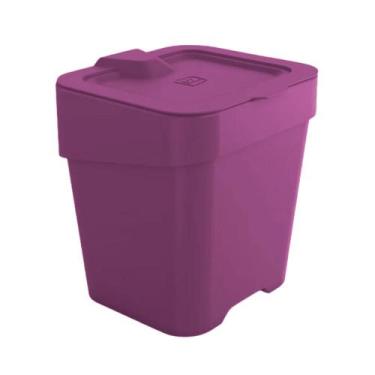 Imagem de Lixeira De Pia C/ Tampa Cozinha Bancada Slim 2,5l Compacta Multiuso Pl