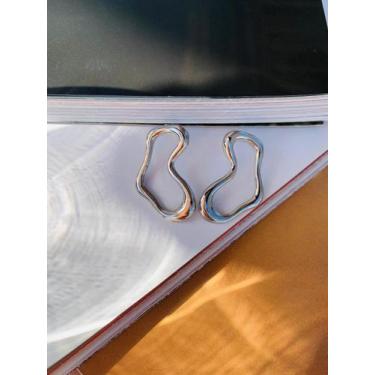 Imagem de Brincos folheados Ouro e Prata Brincos Orgânicos tendência Atual - Don