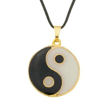 Imagem de Colar Yin Yang 22mm Ying Yang Equilibrio - Sunshine Cristais, Dourado