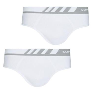 Imagem de Cuecas Masculina Lupo Kit C/2 Slip Microfibra S/costura, Branco, G