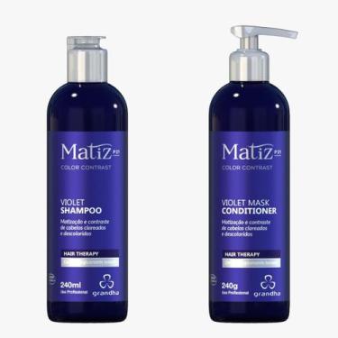 Imagem de KIT Shampoo E Condicionador MatizadorGrandha Cabelo Loiro 240ml - no b