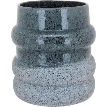 Imagem de Vaso Decorativo Enfeite Casa Cerâmica 19x18x18cm Cinza - NH, Material: