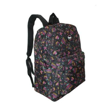 Imagem de Mochila Coração Feminina Rabisk Costas Preta Cores