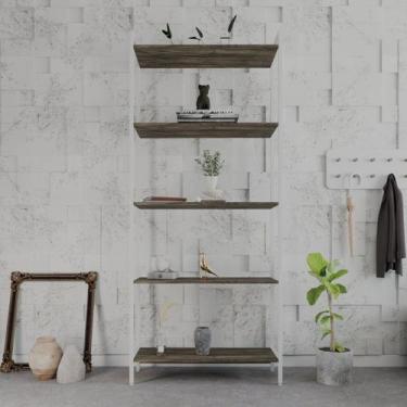 Imagem de Estante para Livros Industrial Aço Multiuso 5 Prateleiras 187cmx80cm A
