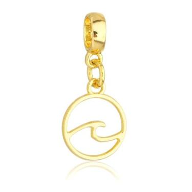 Imagem de Berloques Mar Praia Banhado a Ouro 18k - WORK SEMIJOIAS, Onda Mar