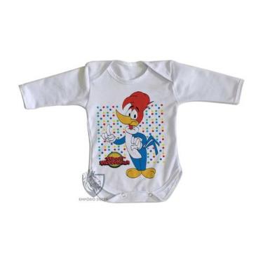 Imagem de body nenê criança roupa bebê manga longa Pica Pau bolinhas - Empório D