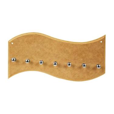 Imagem de Porta Chaves Decorado com 7 Pinos de Mdf Madeira Crua - Tamanho: 25 X 