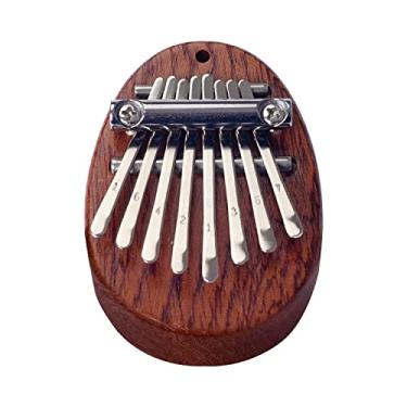 Imagem de Mini piano de polegar Kalimba com 8 teclas, madeira maciça, marimba portátil com cordão, presente para crianças e adultos iniciantes