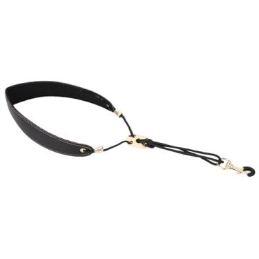 Imagem de Correia de Saxofone Premium Couro Pu Nylon Comprimento Ajustável Cinta de Pescoço Sax para a Maioria Dos Saxofones Alto Tenor Bari Soprano (Preto)