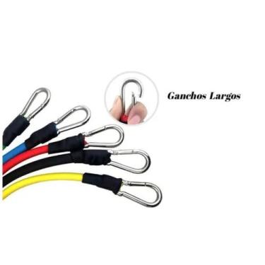 Imagem de Elásticos Extensores Para Exercícios 11 Peças Kit Completo Oferta Kit 