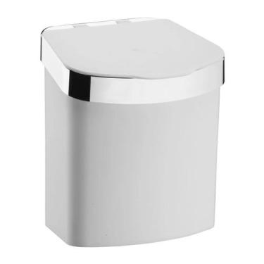 Imagem de Lixeira 2,5 Litros Cesto Lixo Plástico Para Bancada Pia Cozinha Branco