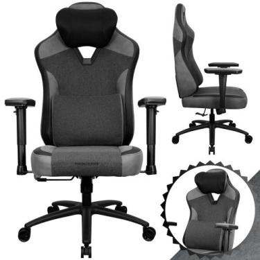 Imagem de Cadeira Gamer Cor Grafite Ergonômica Apoio de Braço Almofadado  Reclin