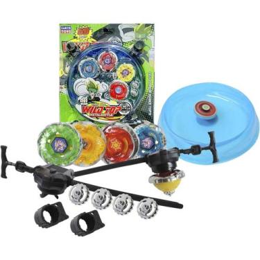 Imagem de Kit 4 Beyblade Metal Fusion Led Tornado Com Arena 2 Lançador Premium -