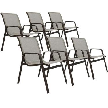 Imagem de Kit 6 Cadeiras de Alumínio para Área Externa Jardim Piscina - Nossa Ka