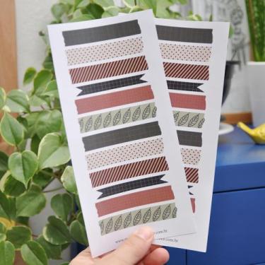 Imagem de Kit Adesivos Washi Tapes Terra - Maiáh Ateliê Gráfico