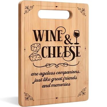 Imagem de uinwk Tábua de corte de vinho e queijo, tábuas de charcutaria, presentes para amantes de vinho, tábua de corte de bambu para cozinha, tábua de cortar para cozinha