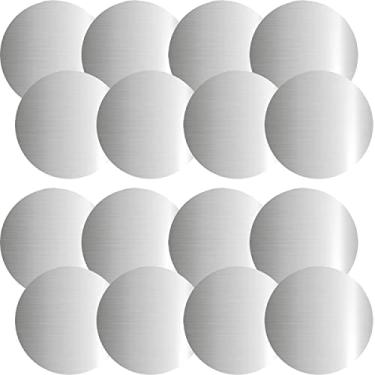 Imagem de SALEX Adesivos de metal para telefone para montagem magnética. Conjunto de substituição de 16 placas de metal magnéticas dentro da capa de celular. Discos de ferro redondos pequenos adesivos de carro prata com adesivo 3M para suporte, artesanato.