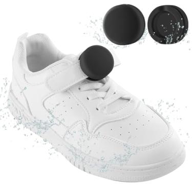 Imagem de Suporte de AirTag à prova d'água para cadarços e tiras infantis, pacote com 2 clipes ocultos de silicone para Apple Air Tag, rastreador GPS para calçados infantis (preto)