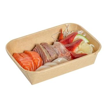 Imagem de Restaurantware - Bandejas de sushi Matsuri Vision 16 x 11 x 3 cm, 100 caixas de embalagem de sushi à prova de gordura - tampas vendidas separadamente, descartáveis, recipientes de sushi de papel