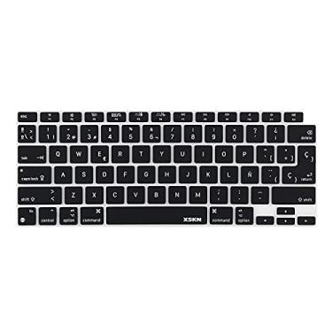 Imagem de XSKN Capa de silicone para teclado Shortcuts Function and Language Series para MacBook Air 13,3 polegadas lançado em 2020 com chip Touch ID A2179 A2337 M1 (versão comum dos EUA UE preto espanhol),