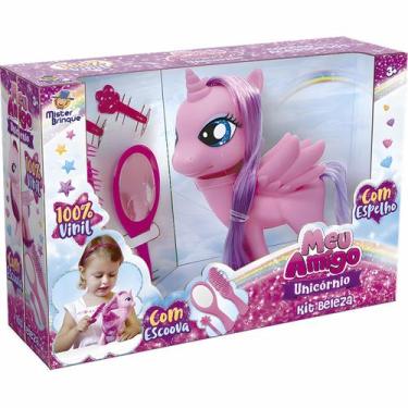 Imagem de Meu Amigo Unicornio Boneco Infantil Acessórios Kit Beleza Para Pentear
