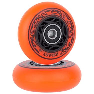 Imagem de AOWISH 68 mm Mini Rip Stick Rodas de Skate 90A Ripster Mini Rodízio Rodas de Substituição com Rolamentos ABEC-9 para Mini Placa DLX, Mini Wave Board de 2 Rodas, etc (conjunto de 2) (Laranja)