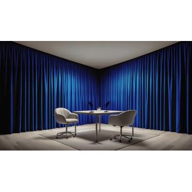 Imagem de MONT MALHAS, MALHA CORTINA PARA PODCAST AZUL MARINHO ÁUDIO COM BAINHA 9,50 X 2,65 METROS