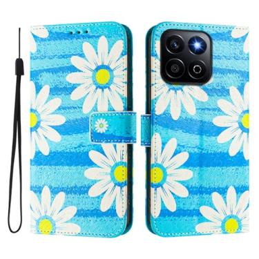 Imagem de Capa carteira para Honor X7C 4G, 3 compartimentos para cartão, 1 compartimento para dinheiro, capa flip de couro PU com padrão fofo, capa com fivela magnética à prova de choque, compatível com sem fio