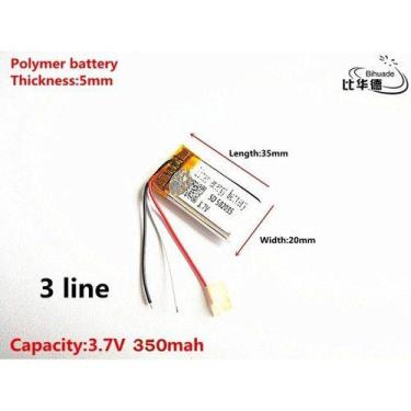 Imagem de 2 Baterias  3,7v   350mah 5mm X 20mm X 35mm   502035 Novas - KMIG