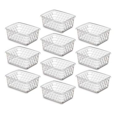 Imagem de Kit 10 Cesto Organizador Multiuso Decorativo Pequeno p/ Gaveta Armário