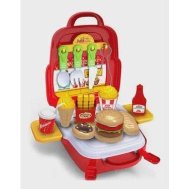 Imagem de Maleta Mochila Lanches Fast Food Chef para as brincar se divertido faz