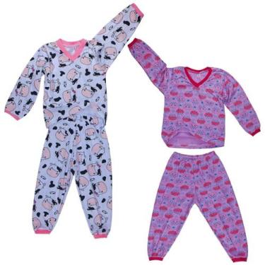 Imagem de Kit 5 Pijama Feminino Infantil Menina Algodão De Criança - Empório da 
