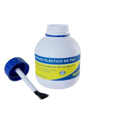 Imagem de Cola Adesivo Plástico PVC em Frasco c/ Pincel 175g - Akato