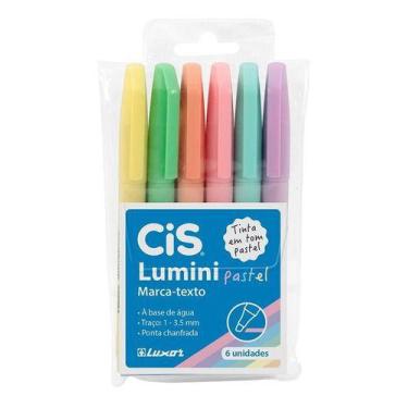Imagem de Estojo Marca Texto Cis Lumini Pastel 6 Cores